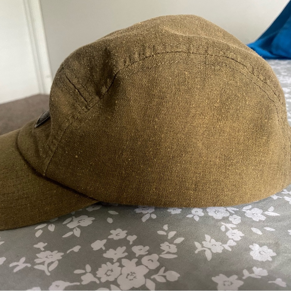 Tan Canvas Military-Style Jacket with Rounded Collar